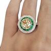 Fashion Women Big Round Multicolor Cubic Zirconia Engagement Finger Ring Jewelry
