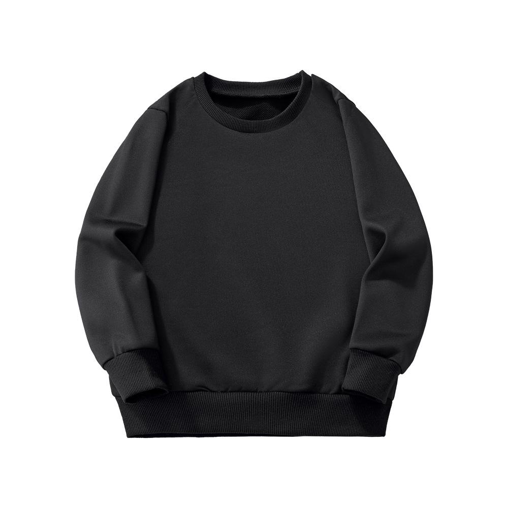 Euro-American Kids' Solid Color Long-Sleeve Autumn/Winter Sweatshirt – Customizable Basic Pullover