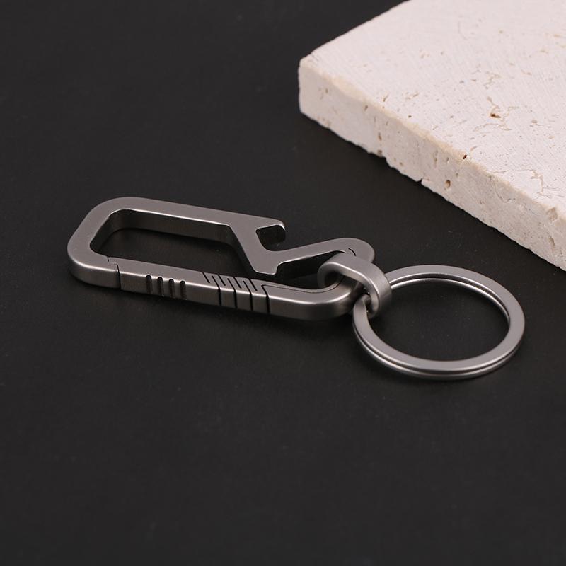 1Pc Titanium Alloy Carabiner Multi-Function Keychain Outdoor Waist Hanging Chain Ring Buckle Beer Bottle Opener Edc Tool