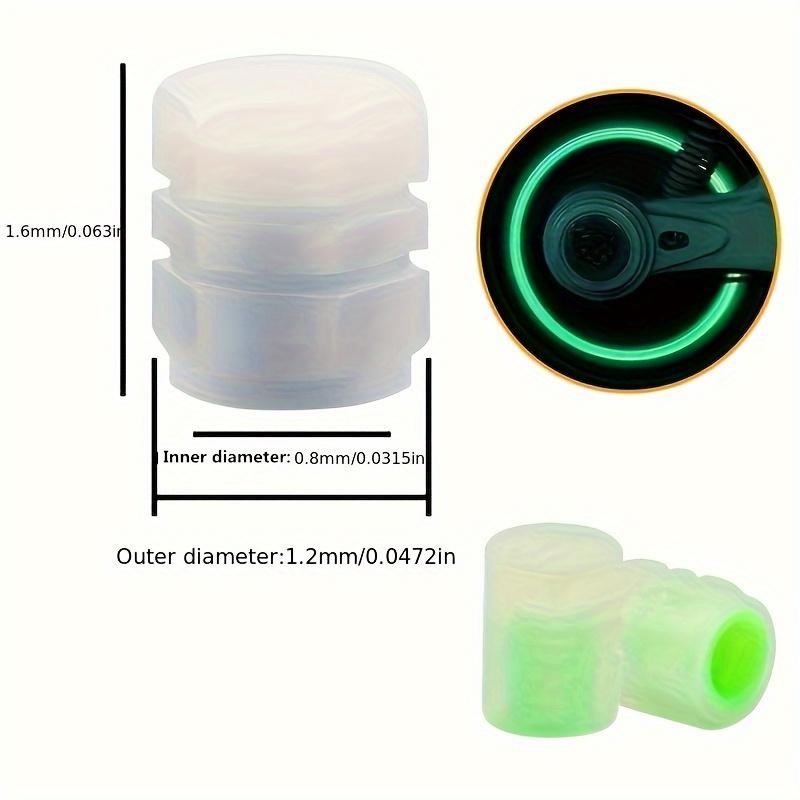 4pcs Luminous Car Tire Valve Cap - Hexagonal Rubber Car Tire Valve Cover Universal Small Car Air Valve Valve Cap Luminous Valve