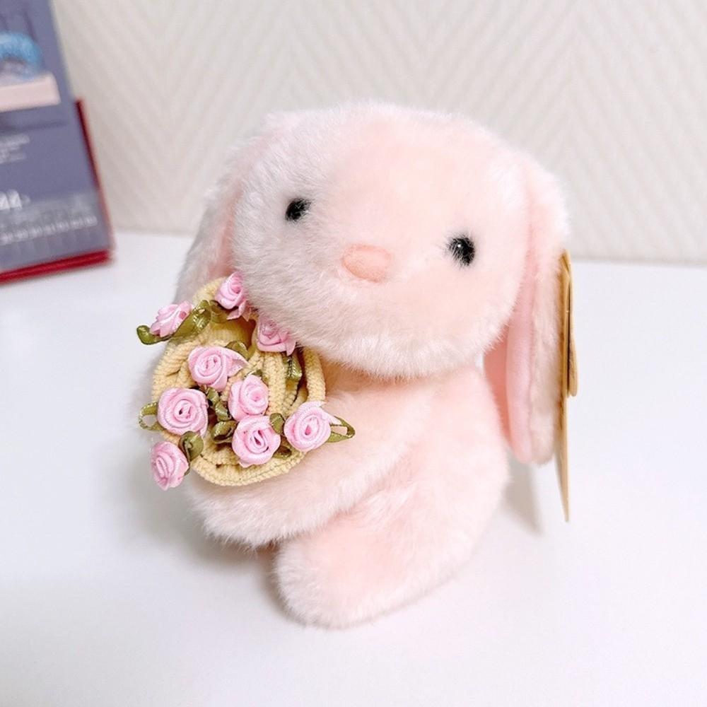 Romantic Rose Bear Plush Toy 15cm Bouquet Rabbit Doll Animal Doll Bear Wear Rose Doll Anniversary