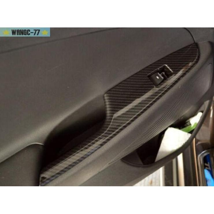 ABS Carbon Interior Door Window Lift Cover Trim Fit For Hyundai Tucson 2016-