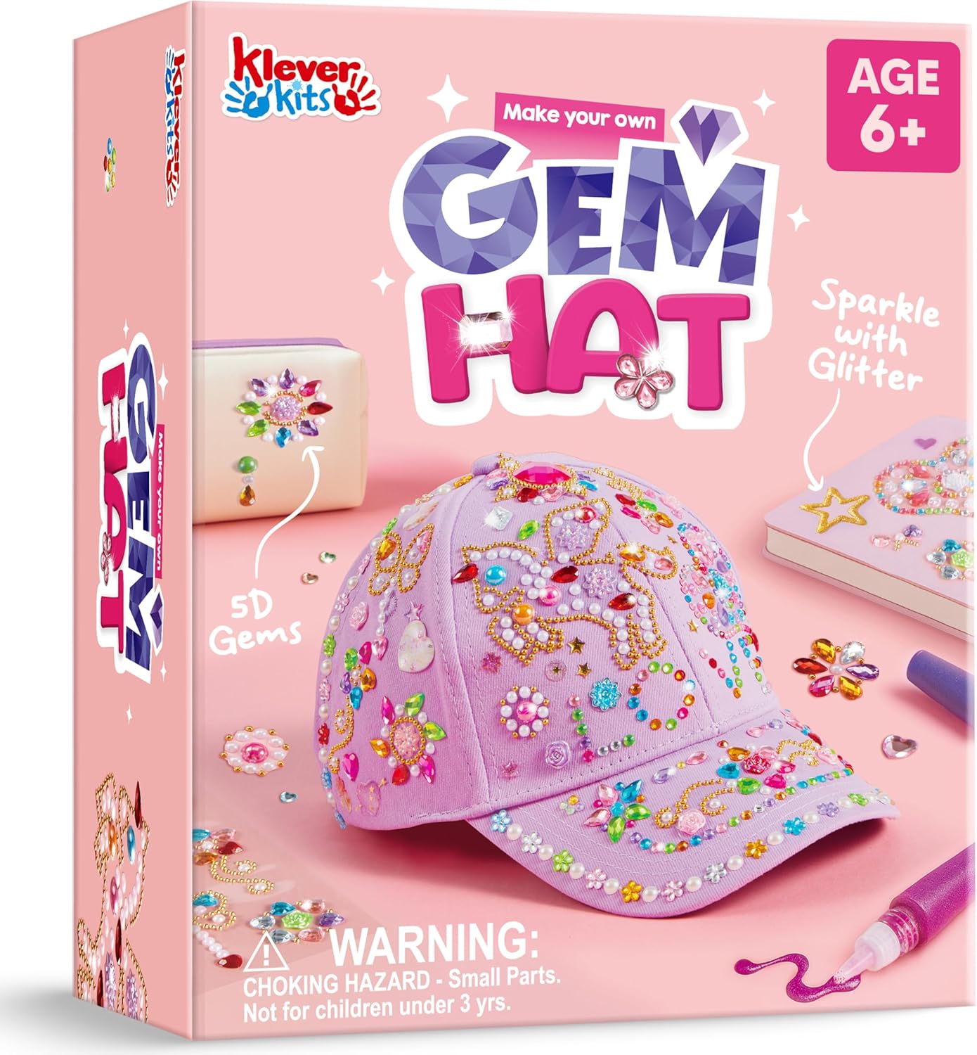 

JOYFY DecorateYour Own Baseball Cap with 7 Sheets Gems Stickers Art & Crafts Kit Fun Creative DIY Toys for Kids Girls
