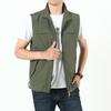Fashion Men Casual Solid Outdoor Quick-drying Vest Jacket Tops Blouse