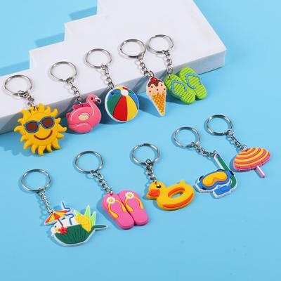 10pcs/set Summer Beach Style Keychains Hawaiian Tropical Birthday Party Favors Wedding Gifts Backpack Pendants DIY Jewelry Gifts