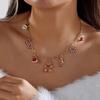 Christmas Multilayer Beaded Letter Necklace For Women Santa Claus Xmas Tree Wreath Elk Pendant Rice Beads Choker Holiday Jewelry