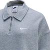 Nike Sportswear Phoenix Fleece Logo Collar Fleece Long Sleeve Sweatshirt Women Sweatshirt Dark-Gray Sail-White FZ3208-063