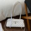 Bow-tie Lace Trim Shoulder Bag Korean Popular Polka Dot Handbags Cute Elegant Underarm Bag Zippered Large-capacity Commuter Bag