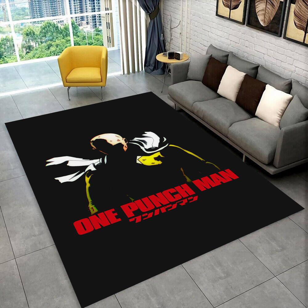 3D One Punch Man Saitama Cartoon Anime Teppich für Wohnzimmer Schlafzimmer Zuhause Sofa Dekoration, Kinder Spiel Rutschfeste Bodenmatte