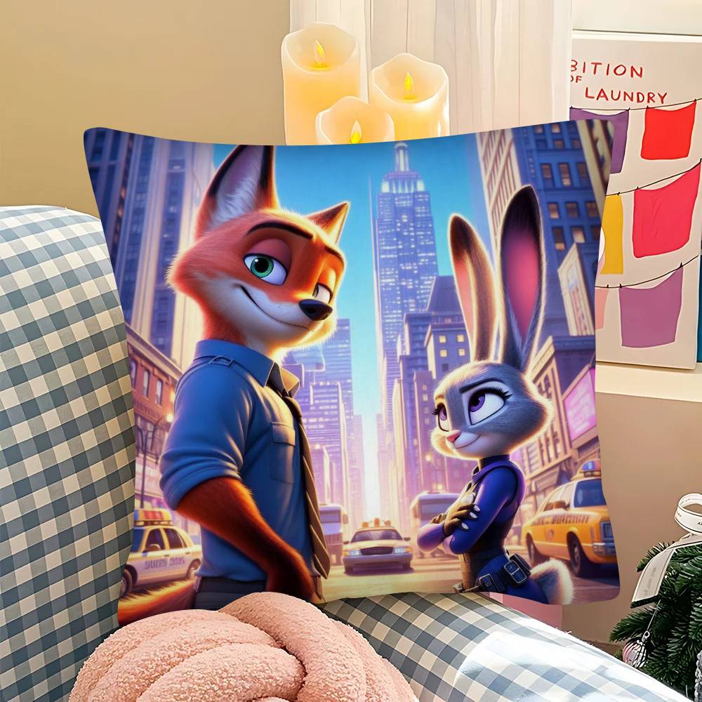 1Pc Cartoon Z-Zootopia 2 Pillow Case Fashion Square Pillowcase Bedroom Sofa Room Ins Decoration Leisure