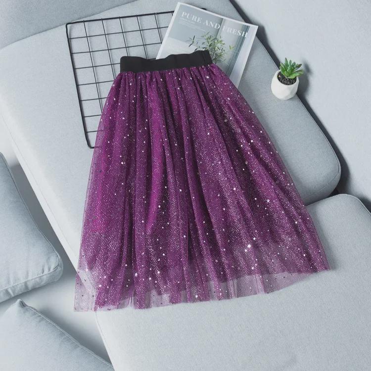 Girls' Starry Mesh Gauze Skirt – 2023 Spring/Summer Fairy Long Skirt for Kids