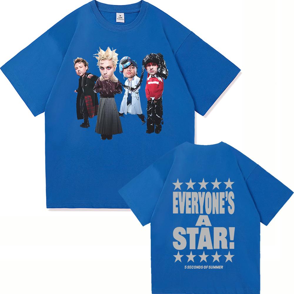 

5 Seconds of Summer Футболка Everyones A Star Мода 2025 Альбом ЧоловікиЖінки Одяг Харадзюку Високоякісні Топи Бавовняні Футболки XL