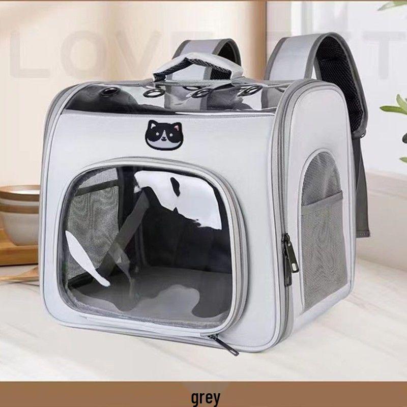 

Trendy Portable Pet Carrier: Large Capacity, Breathable Solid Color Backpack for Cats and Dogs