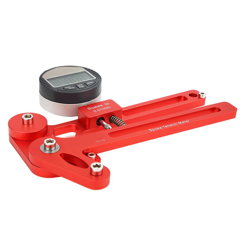 Narzędzia do naprawy rowerów Miernik naprężenia szprych rowerowych Cyfrowa waga Mierzy dla kół rowerowych Narzędzie do regulacji czerwony