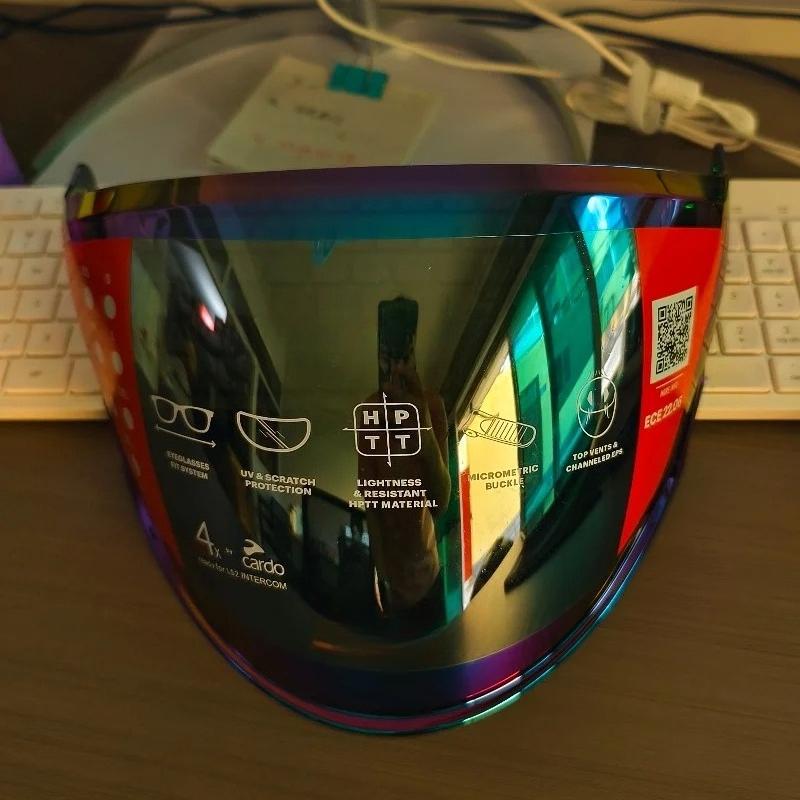 Caldo per LS2 AIRFLOW II Casco Jet Visiere Argentate, per LS2 OF616 Lente Casco, Casco Moto Open Face Lente Colorata