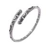 Vintage Thai Silver Lotus Flower Cuff Bracelet for Women Girl Ethnic Fashion New Jewelry Party Lady Gift Pulseras Mujer