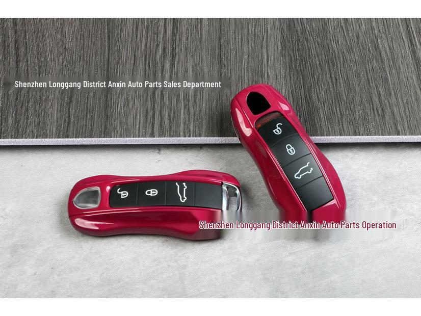Porsche Starlight Ruby Red Key Shell for Macan, Cayenne, Panamera, 718