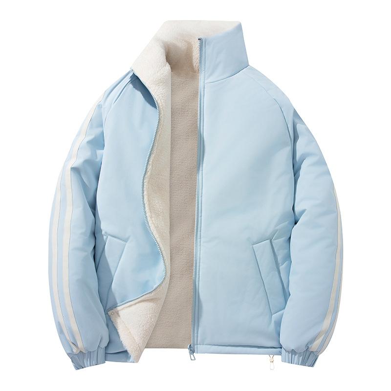 Double-sided Wear Lamb's Wool Cotton Jacket Men and Women with The Same Winter Loose Stand-up Collar Cotton Jacket Thickened Cold Winter Jacket Jacket