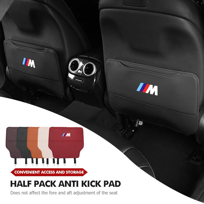Car Seat Backrest Anti Kick Pad Protector Mat Storage Bag Emblem Accessories For BMW E70 E91 E30 G30 E53 M3 M5 X6 X4 X7 E92 E93