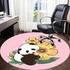 1pc Panda Bloom Office Round Area Rug, Indoor Mat Suitable ForOffice, Under Office Chairs Bedroom Living Room Home Decor D002
