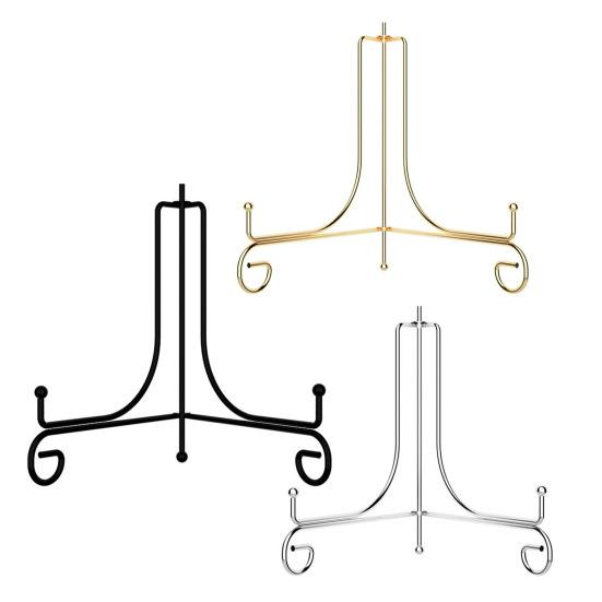 Iron Plate Stand Foldable Picture Frame Display Stand Small Tabletop Easel Holder for Display Photo Frames Plates Card Record Book