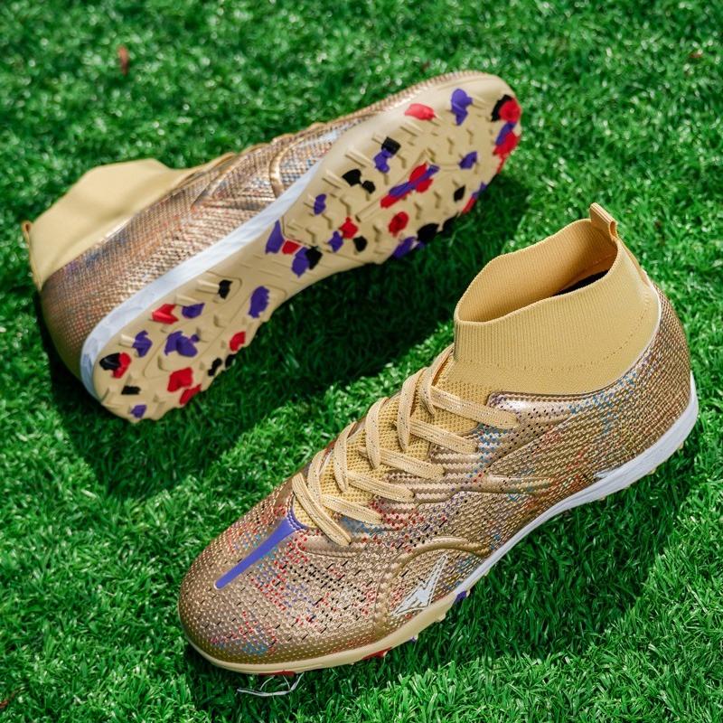 Men's/Women's Soccer Shoes Rubber Soft Sole Short Spikes Artificial Turf Indoor Competition Professional Children's Football Shoes