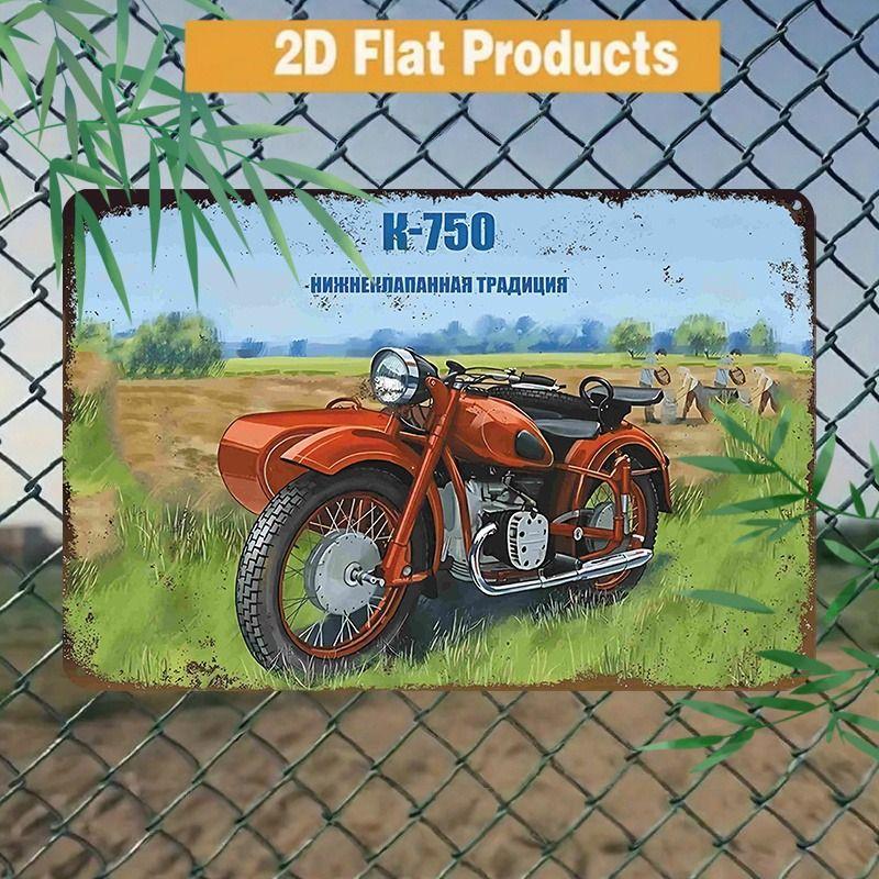 Retro Tin Motorcycle Wall Art for Cafe Bar Garage Decor