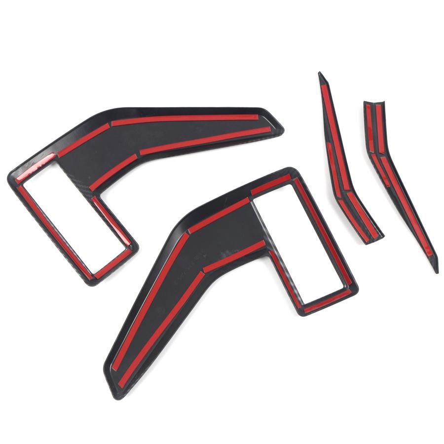 4 Pcs Car Carbon Fiber Style ABS Side Fender Cover Trim For 2021-2022 Ford F-150