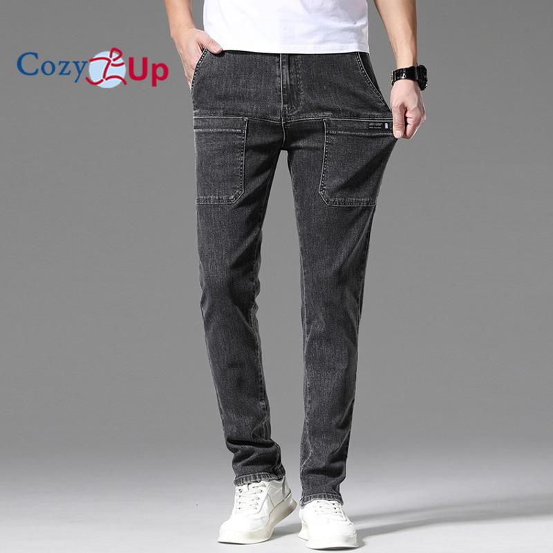 Cozy Up Men's Stretch Jeans, Straight Leg, Multi Bag Casual Pants