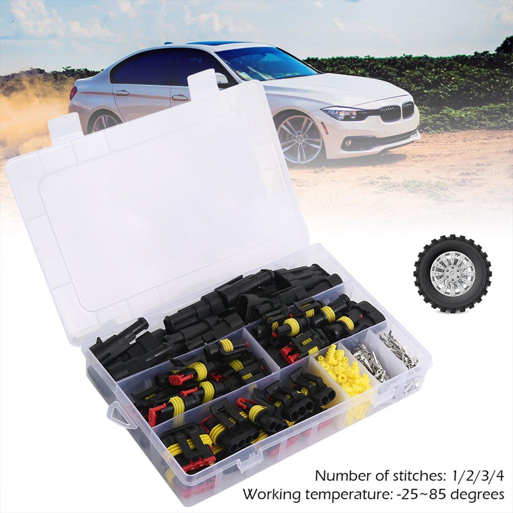 352 Peças Conectores Impermeáveis Para Carro Motocicleta Iate Kit de Conectores de Fio Elétrico Terminais de Pino 1/2/3/4 Conector de Plugue de Chicote