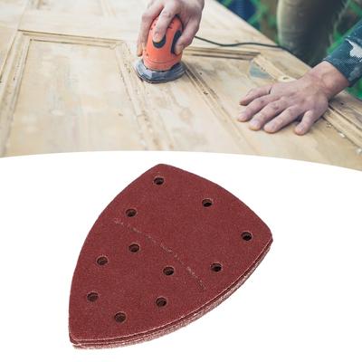 60Pcs/Set 11Holes Mouse 80/240 Grits Paper Detail Sanding Sander Sander Triangular Sandpaper Detail Multi Mouse Sandpaper