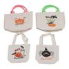 4Pcs Trick Or Treat Canvas Tote Bag Candies Snacks Single Shoulder Handbag Party Gift Bag