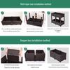Rectangular Outdoor Deepened 4-Compartment Planting Box