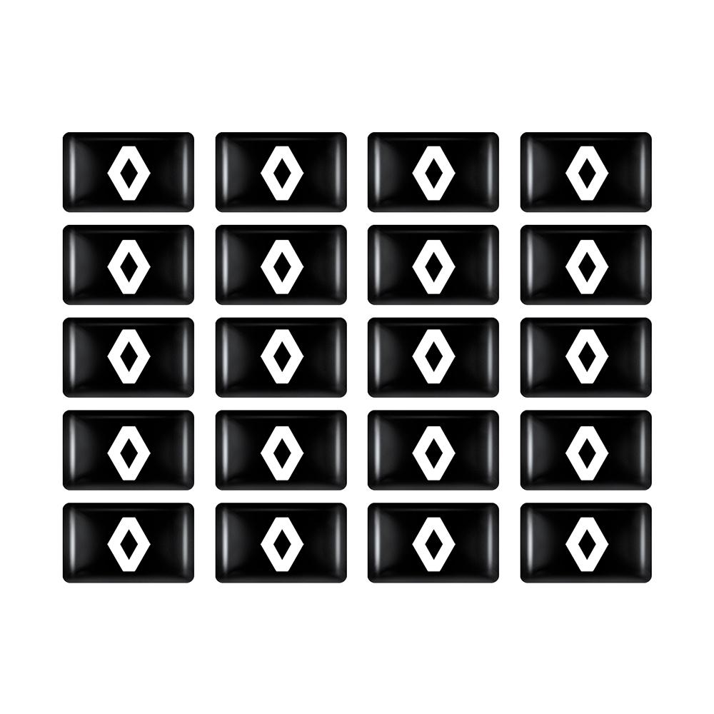 TSEK2 10/20/50Pcs 3D Epoxy Car Interior Steering Wheel Central Control Decorative Sticker For Renault DACIA Logan Clio Duster Sandero