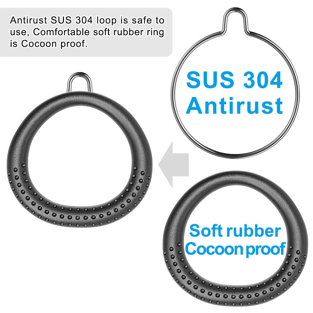 SELEWARE Rust Proof Soft Rubber Cocondo Proof Gymnastics Ring Fitness Ring Exercise Ring Gym Ring Climbing Ring Pack of 2 Non-Slip