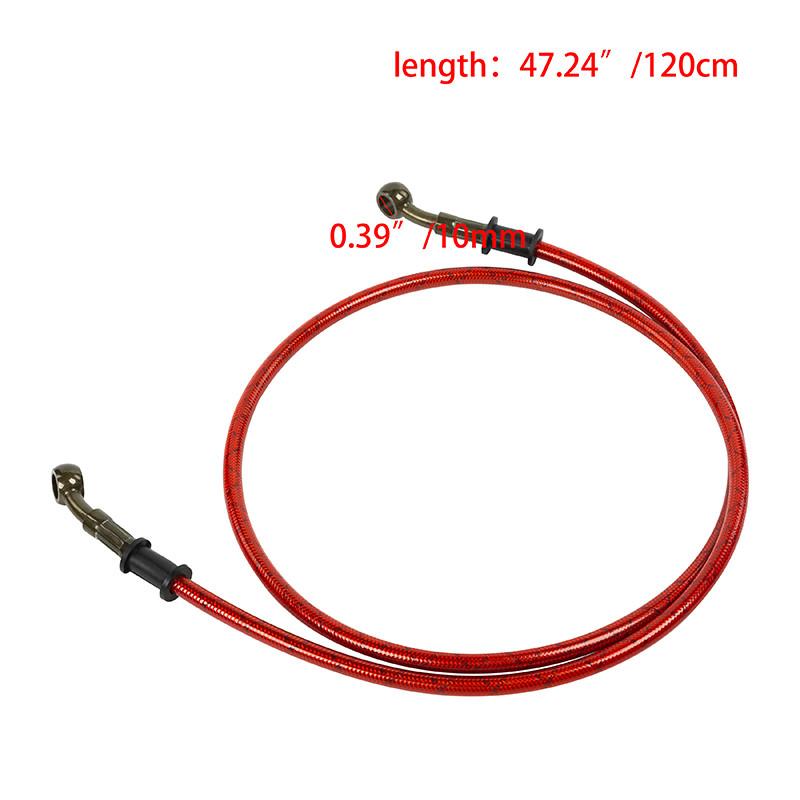 Motocykl Dirt Bike Opletená brzdová hadice Ocelové brzdové lanko Hydraulická trubka 28 stupňů Banjo 500mm-1200mm pro univerzální motocykl