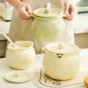 Ceramic Lard and Seasoning Pot with Lid and Spoon