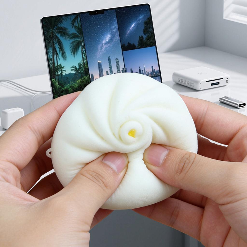 6 Cm Mini Steamed Bun Toy Soft Milk Yellow Bun Stress Toy Cute Shaped Toy For Kids & Adults Prospector