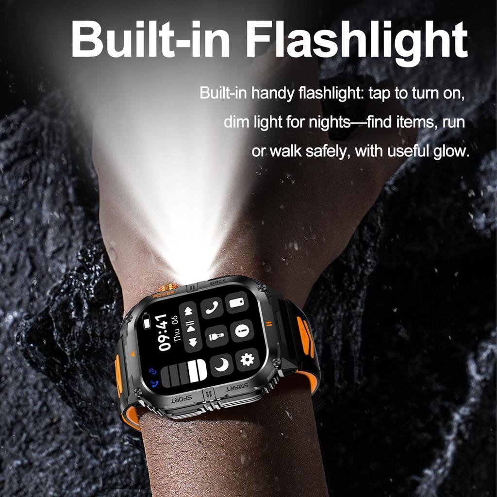1000mAh Super Capacity Battery Adult Men Smart Watch 2.0-inch Large Screen Bluetooth Call IP68 Waterproof SmartWatch Sports