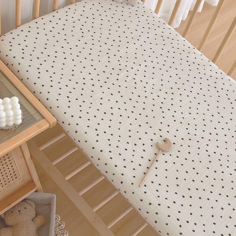 UKKNZZ Washed Cotton Baby Crib Mattress Protector