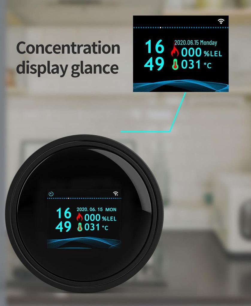 TUYA WiFi Gas Leak Alarm with Remote Notification and Control Valve Shut-off