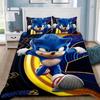 Cartoon Duvet Cover Set Sonic Bedding Set Single Twin Soft and Comfortable Children Teens Gifts for Bedroom Decor