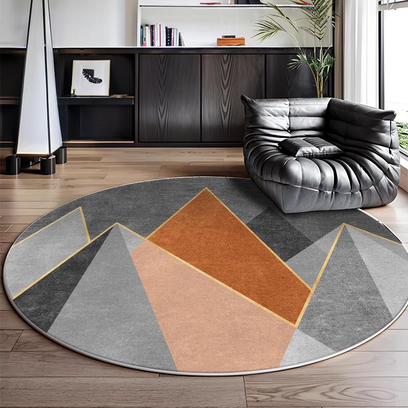 Modern Geometric Circular Carpet Luxury Office Chair Floor Mat for Spacious Living Room Sofa Carpet Home Decoration