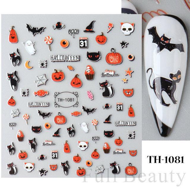 Nail Art Sticker Diablo Series European And American Halloween Laser Spider Scorpion Thin Fortitude Back Glue Nail Sticker