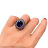 Jewelry Simulation Geometric Blue Spinel Finger Full Diamond Women'S Set 10 * 12