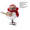 Cute Fluffy Plush Foam Bird Christmas Tree Ornament Simulated Bird Figurine with Red Hat And Scarf for Christmas Tree Mantel Desk Decoration
