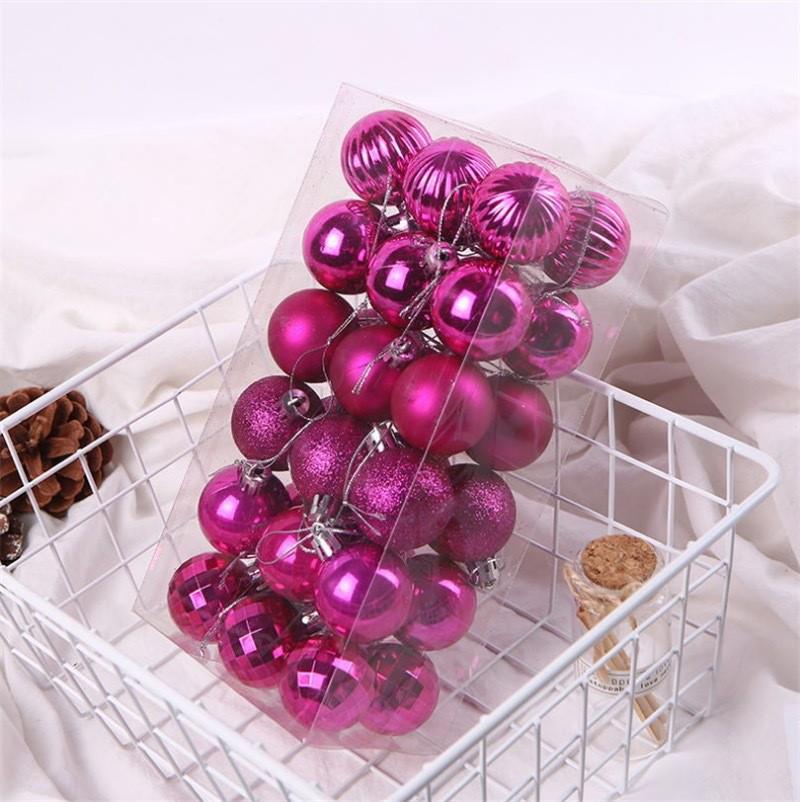 4CM Christmas Irregular Ball Set - 36 Electroplated Ornaments for Tree Decoration