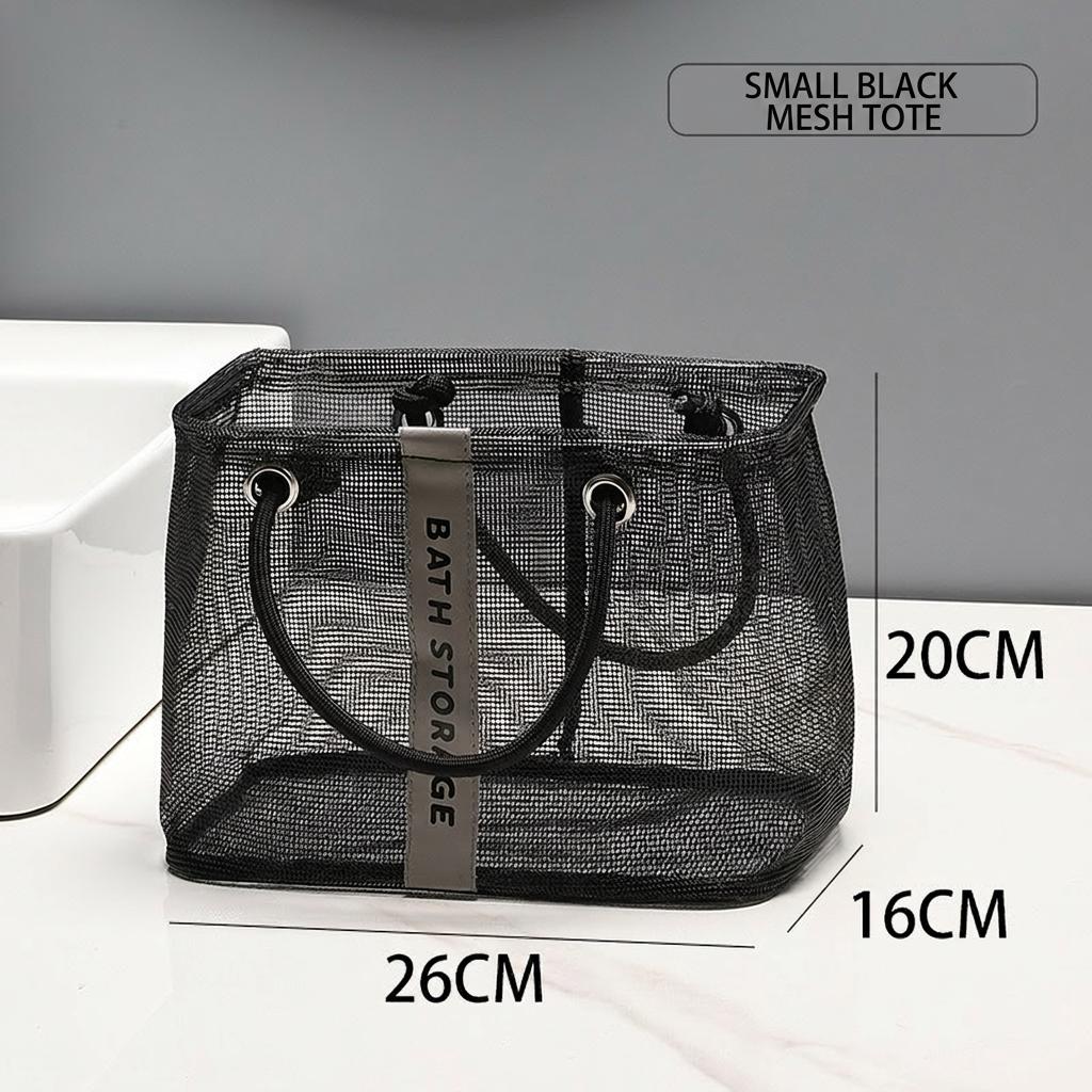 Draining Storage Basket Polyester Bath Shower Bag Mesh Storage Basket Breathable Toiletry Organizer Bag For Travel Gym Dormitory