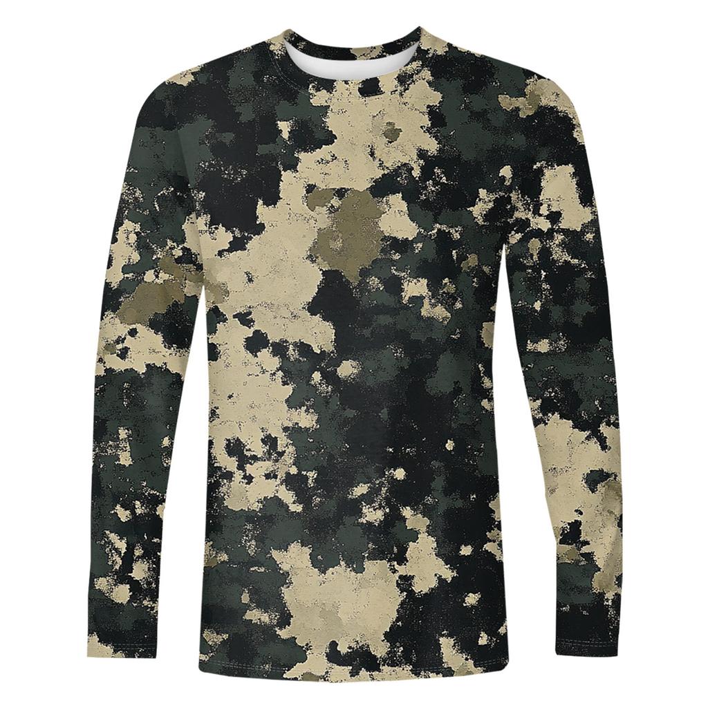 Men's T Shirt O-Neck Clothing Apparel Outdoor Long Sleeve Print Fashion Designer Vintage