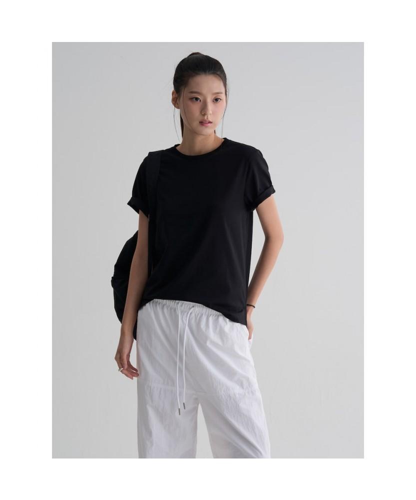 8SECONDS Cotton Basic Round Neck Short Sleeve T-Shirt Black
